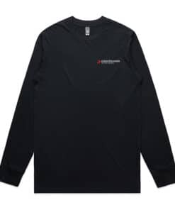 Mens Navy Long Sleeve Tee 100% Cotton