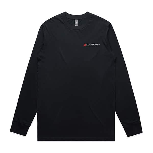 Mens Navy Long Sleeve Tee 100% Cotton