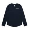 Womens Navy Long Sleeve Tee 100% Cotton
